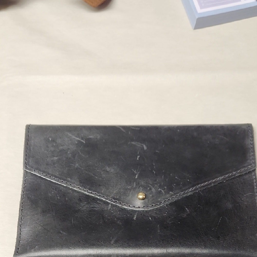 Elegant Black Leather Clutch